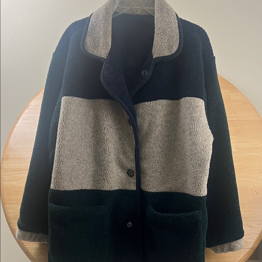 Colorblock Fleece Blazer - Picture 4 of 12